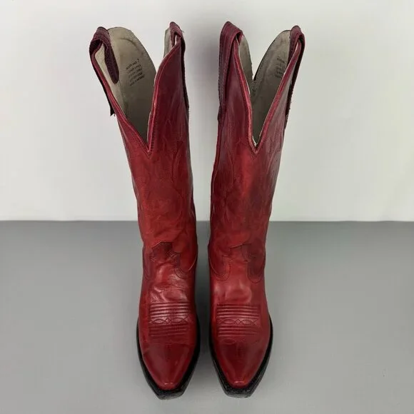 Freebird Woodland Boots Womens 7 Red Leather Pull On Cowgirl Western Rodeo Boho - Picture 7 of 15